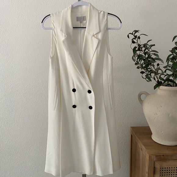 Dresses & Skirts - white dress with black buttons